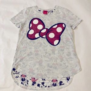 Disney Minnie Mouse Bow Glitter t-shirt girls size L 10/12